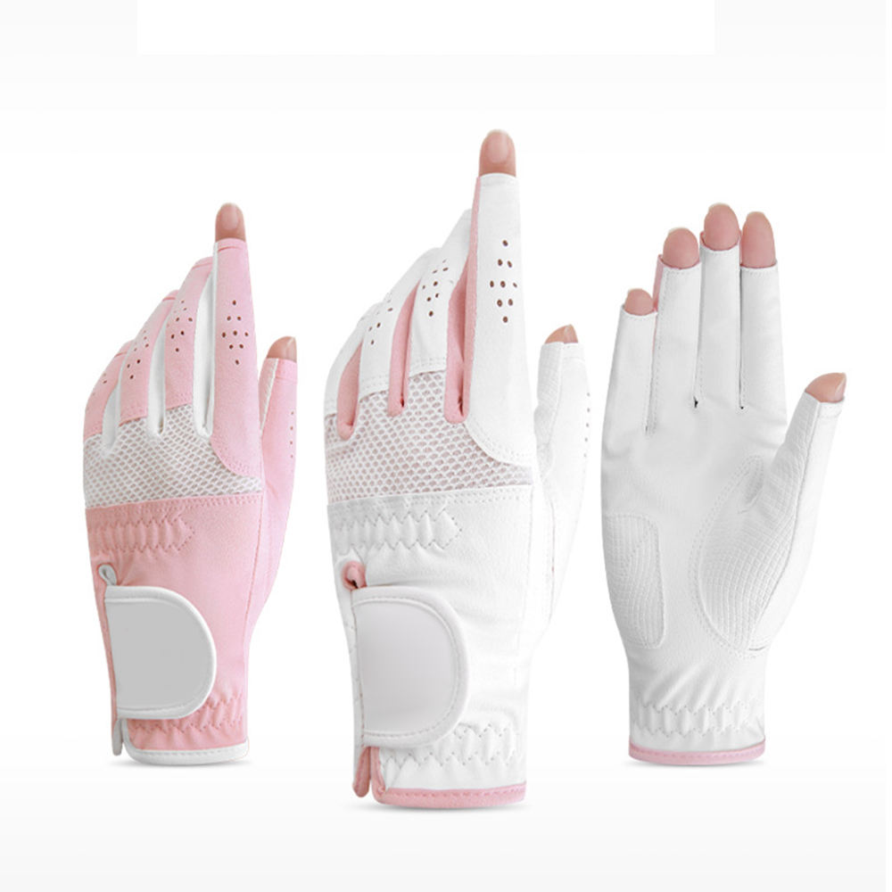 Premium Microfiber PU Leather Open Finger Golf Gloves for Men – Extreme Comfort, Breathable Cabretta Leather Sports Gloves - Imagen 3