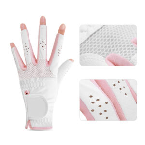 Premium Microfiber PU Leather Open Finger Golf Gloves for Men – Extreme Comfort, Breathable Cabretta Leather Sports Gloves