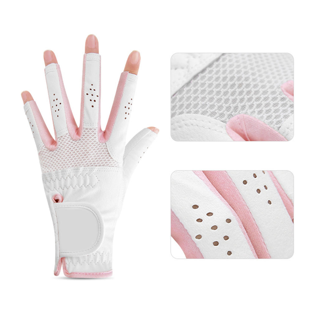 Premium Microfiber PU Leather Open Finger Golf Gloves for Men – Extreme Comfort, Breathable Cabretta Leather Sports Gloves