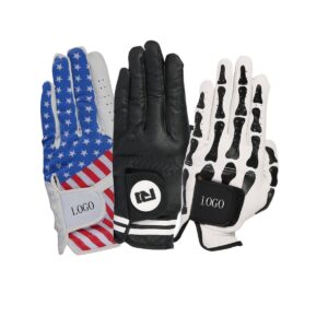 Best Selling Breathable Mesh Golf Gloves – White & Black Cabretta Leather with Magnetic Ball Marker – All Weather Use