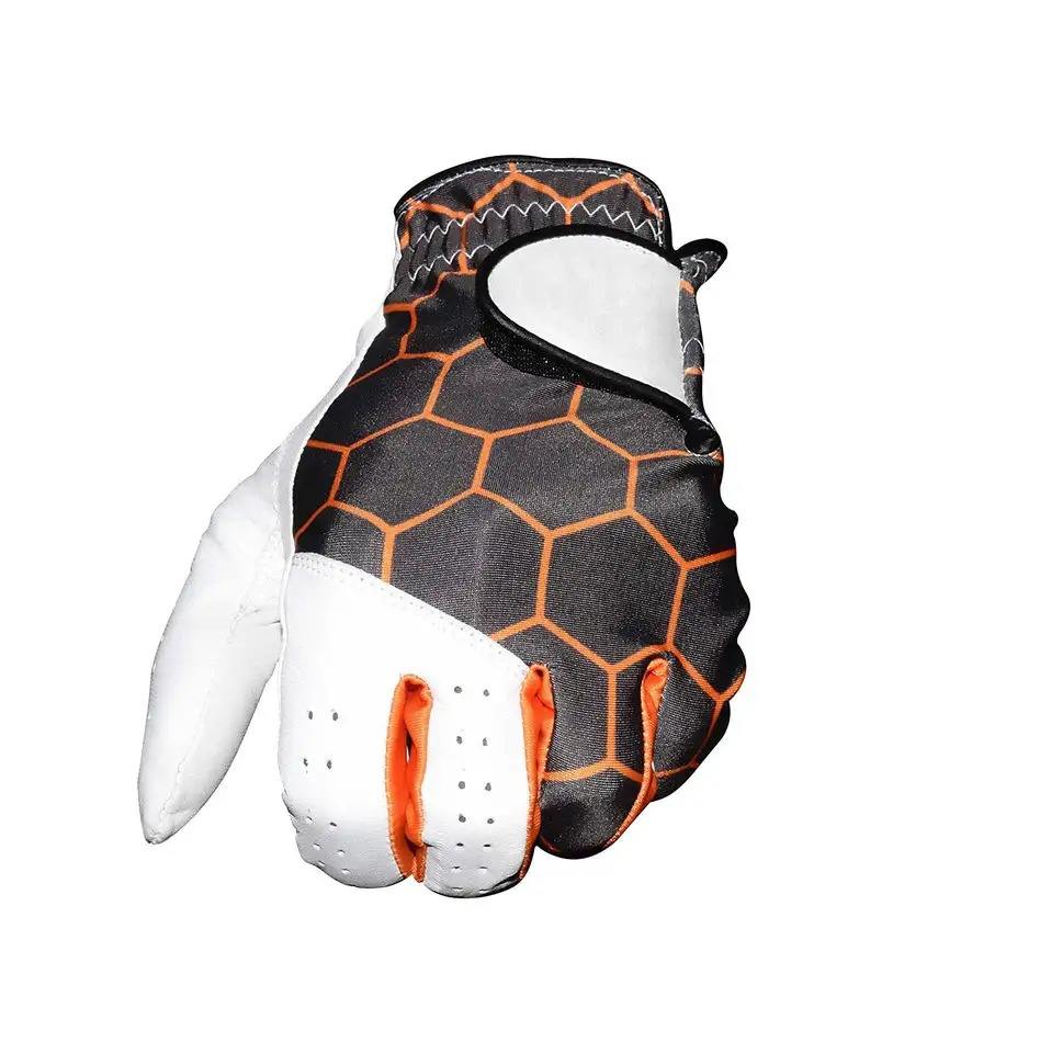 Custom Designed Sheepskin Men’s Golf Gloves with Adjustable Wrist Strap – Advanced Grip Breathable Wholesale Gloves