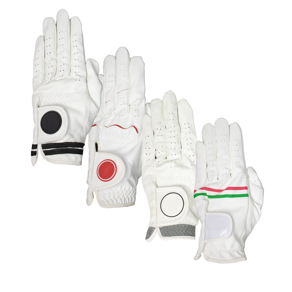 Custom Logo Private Label Cabretta Leather Breathable Golf Rain Gloves for Men with Individual Packaging