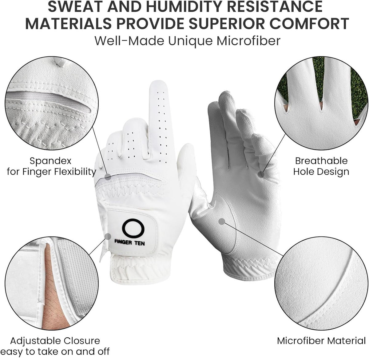 Custom Logo Yopral Golf Gloves Model YP-1011-16 – Anti-Slip, Wear Resistant, Breathable Sports Protection Gloves - Imagen 4