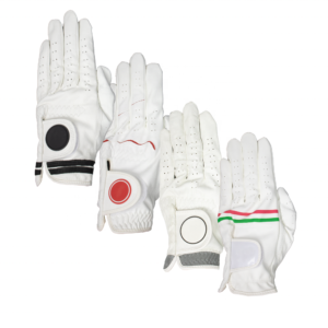 Custom Rubber Logo Golf Gloves – White Soft Cabretta Leather with Lycra – Men & Women Indonesia AAA Quality
