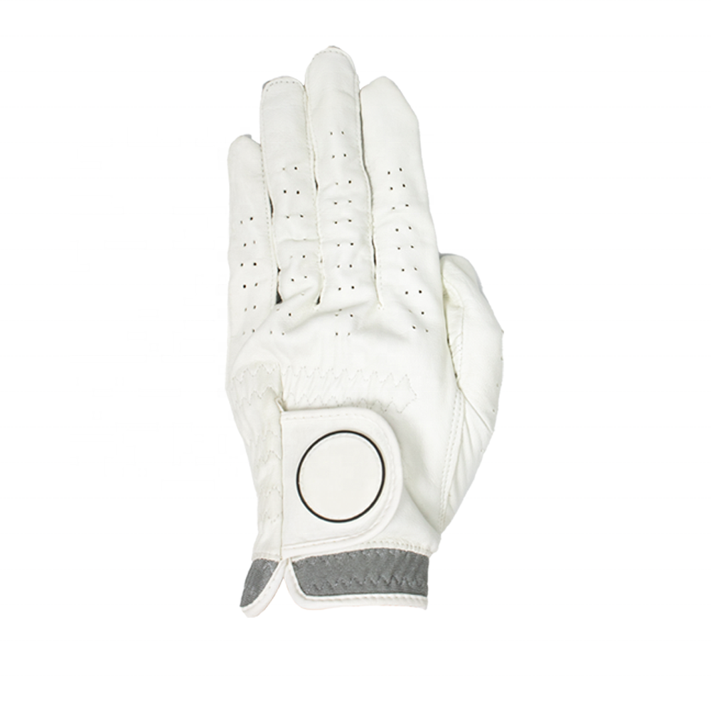 Custom Rubber Logo Golf Gloves – White Soft Cabretta Leather with Lycra – Men & Women Indonesia AAA Quality - Imagen 5
