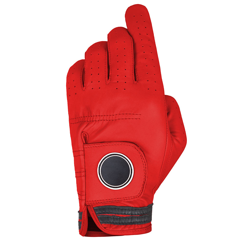 Durable Wholesale Custom Logo Cabretta Leather Golf Gloves – Breathable Non-Slip Quick Dry Men Sports Hand Grip - Imagen 2