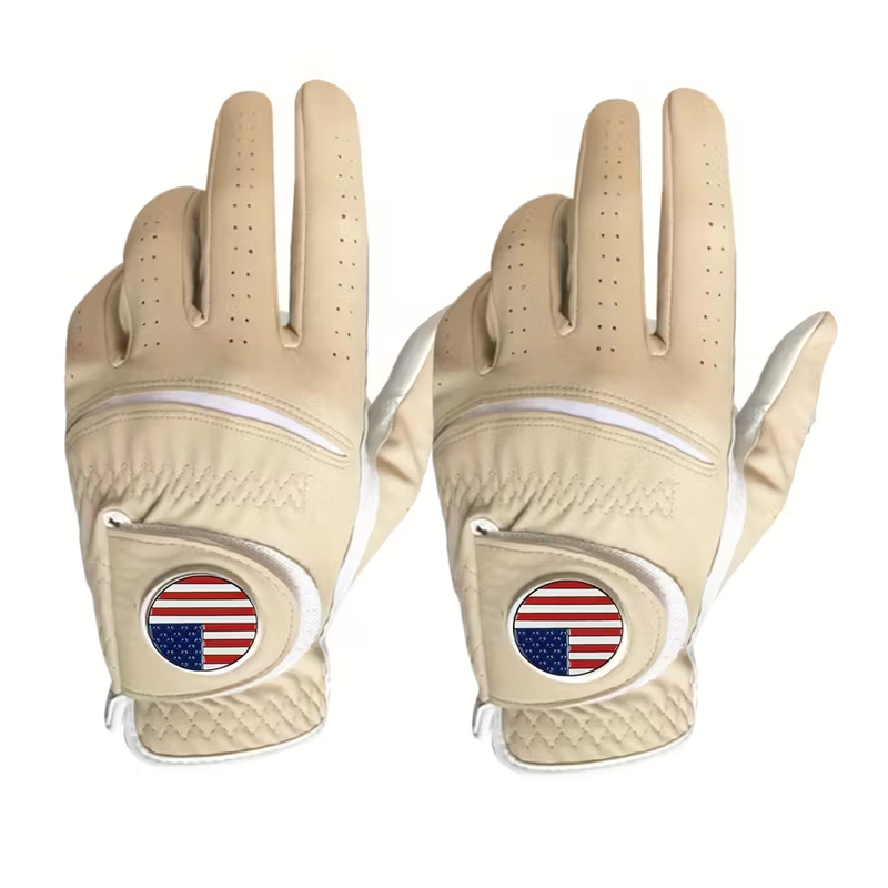 Custom Logo Printed Cabretta Leather Golf Gloves – High Quality Premium Wholesale Gloves - Imagen 6