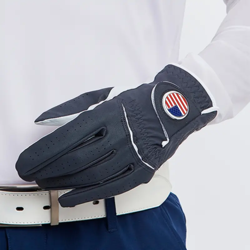 Custom Logo Printed Cabretta Leather Golf Gloves – High Quality Premium Wholesale Gloves - Imagen 2