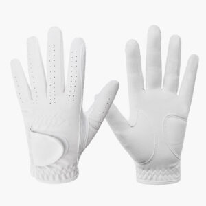 Men’s Premium Cabretta Leather Golf Gloves – Soft Breathable Lamb Sheepskin White Left & Right Hand Sports Gloves