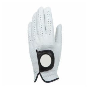 Premium White Leather Golf Glove – Velcro Strap, Soft Grip, Moisture Resistant for Left-Handed Men