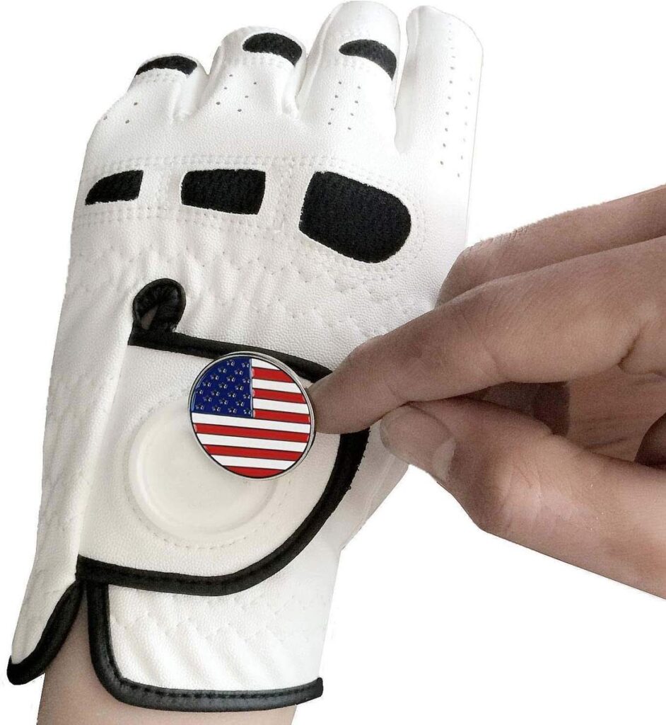 Professional Golf Gloves with Reinforced Palm Cabretta Leather Anti-Slip Breathable Design for Men