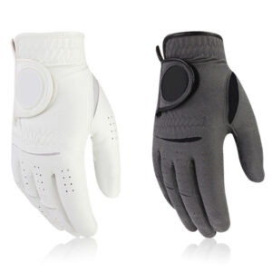 Wholesale Custom Logo Cabretta Leather Golf Gloves – Left Hand Durable Breathable Fit with Removable Ball Marker for Sports Use