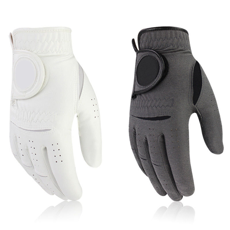 Wholesale Custom Logo Cabretta Leather Golf Gloves – Left Hand Durable Breathable Fit with Removable Ball Marker for Sports Use