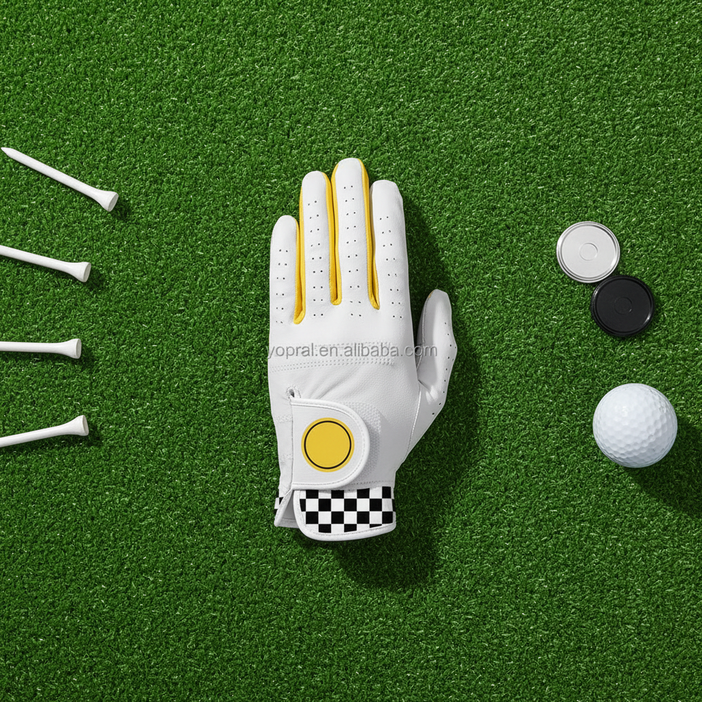 YOPRAL Professional Golf Gloves Reinforced Palm Cabretta Leather Anti Slip Breathable Custom Made OEM ODM Version 2 - Imagen 2